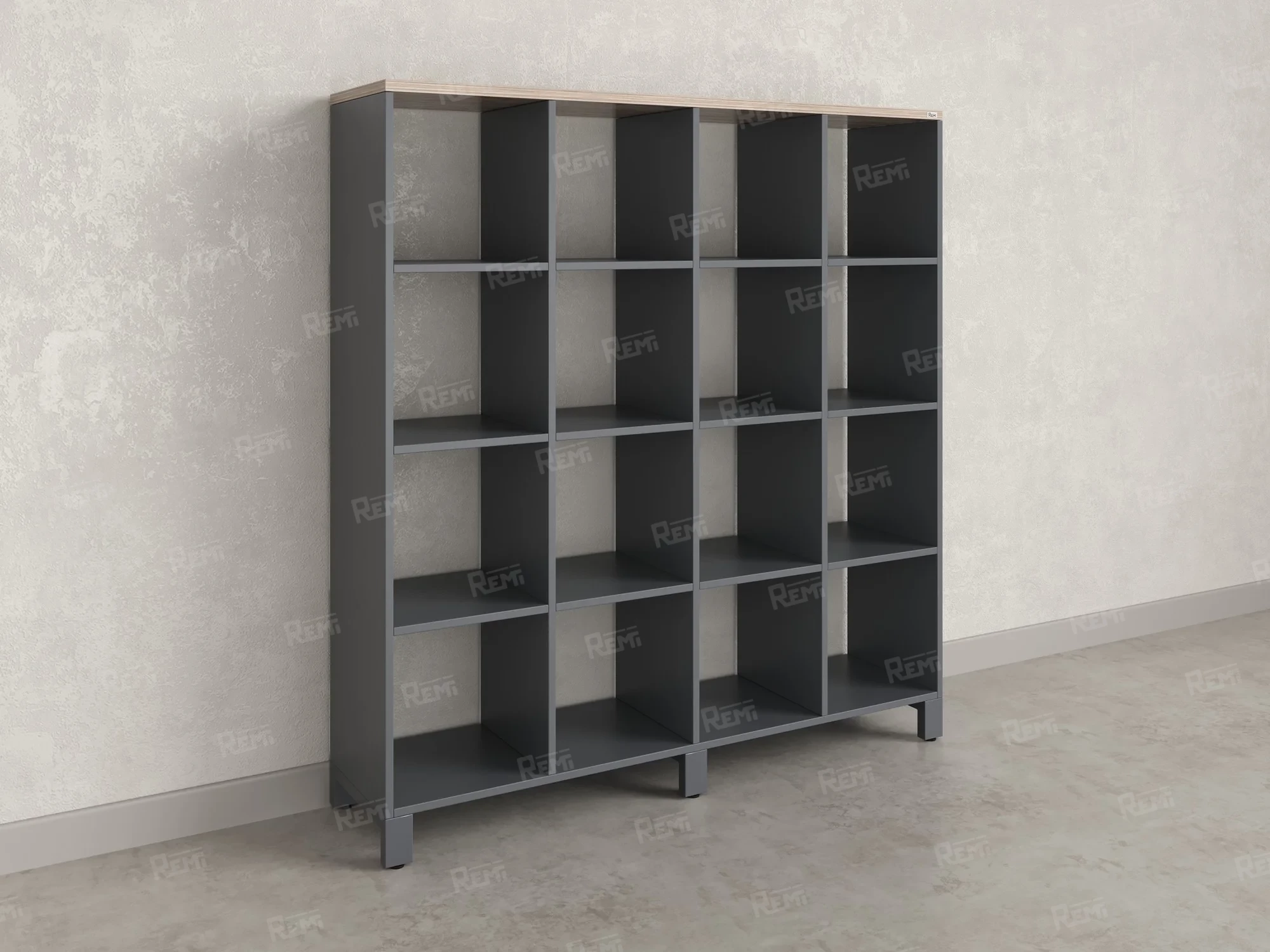Стеллаж, 16 ячеек 1500х370х1620 RM140-15x37 Дуб Маувелла/Серый