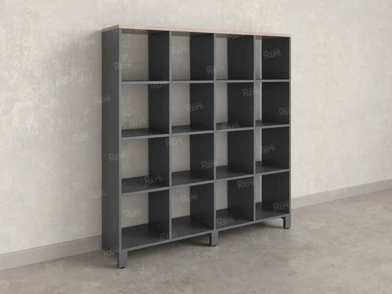 Стеллаж, 16 ячеек 1500х370х1620 RM140-15x37 Дуб Маувелла/Серый