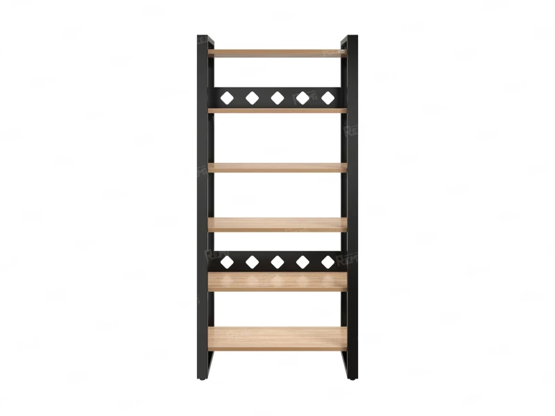 Стеллаж, 6 уровней 900x370x1920 RM132-90x37 Вяз Швейцарский светлый/Черный