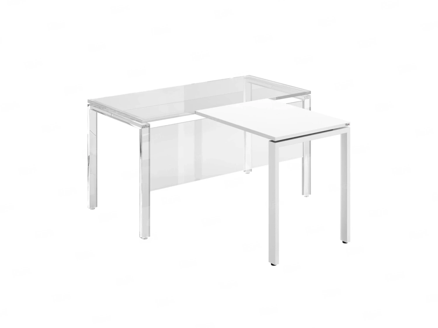 Брифинг прямой, с парящей столешнецей, на П-образном каркасе 1800x700x750 RM070-18x7 Белый/Белый