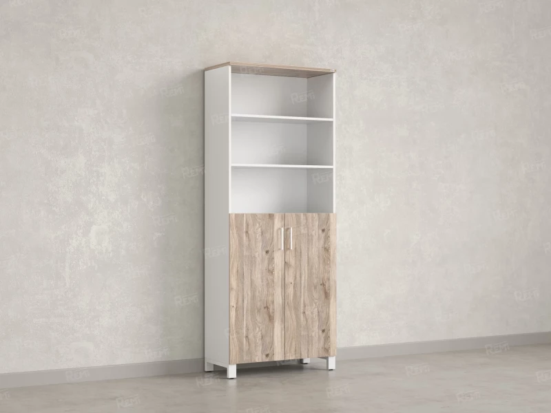 Шкаф комбинированный, 6 уровней 900x420x2200 RM154-90x41 Дуб Маувелла/Белый