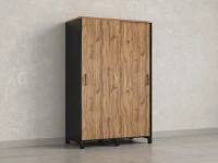 Шкаф-купе, штанга, 1 полка 1200x600x1900 RM163-90x60 Дуб Юстус/Черный