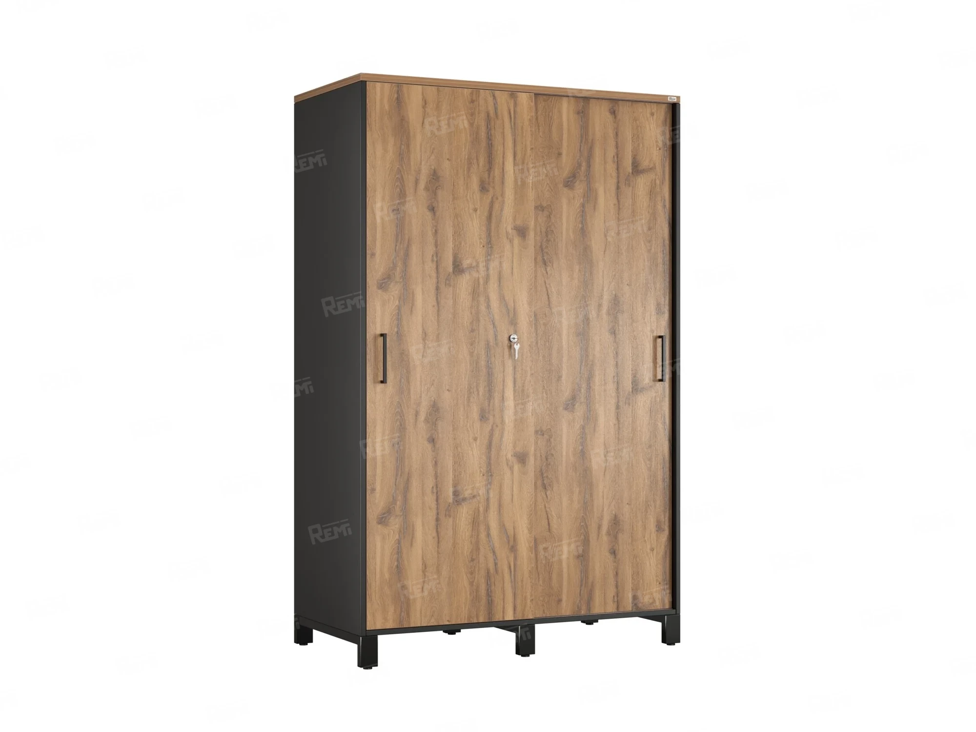 Шкаф-купе, штанга, 1 полка 1200x600x1900 RM163-90x60 Дуб Юстус/Черный