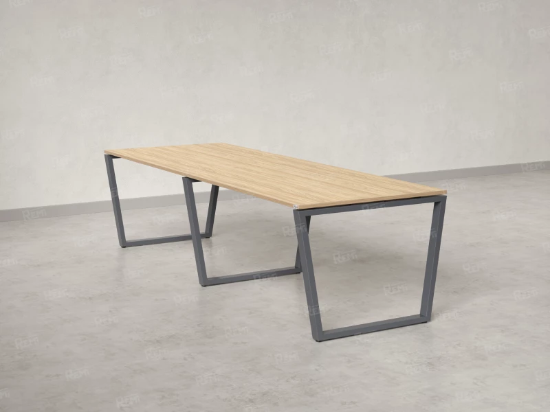 Cтол для переговоров, на V-обазном каркасе 2200x1450x750 RM082-220x145 Вяз Швейцарский светлый/Серый