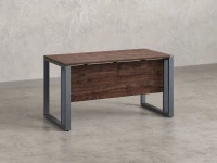 Стол прямой на О-образных опорах с экраном ЛДСП 2000x800x750 RM041-20x8 Дуб Апрельский шоколад/Серый