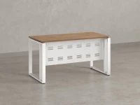 Стол прямой на О-образных опорах с металлическим экраном 1200x800x750 RM042-12x8 Юстус/Белый