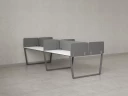 Бенч-система, 4 рабочих места, на U-образных опорах, 8 тканевых экранов 2000x1200x750 RM173-1-10x12 Белый/Серый