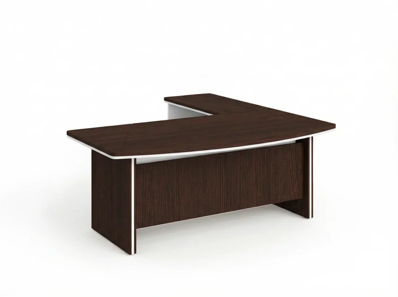 BRL RB070-180x200L Стол руководителя угловой L с тумбой 2 ящика 1800х2000х760 Венге/Белый