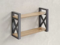 Полка настенная 900x200x500 RM196-90x20 Вяз Швейцарский светлый/Серый