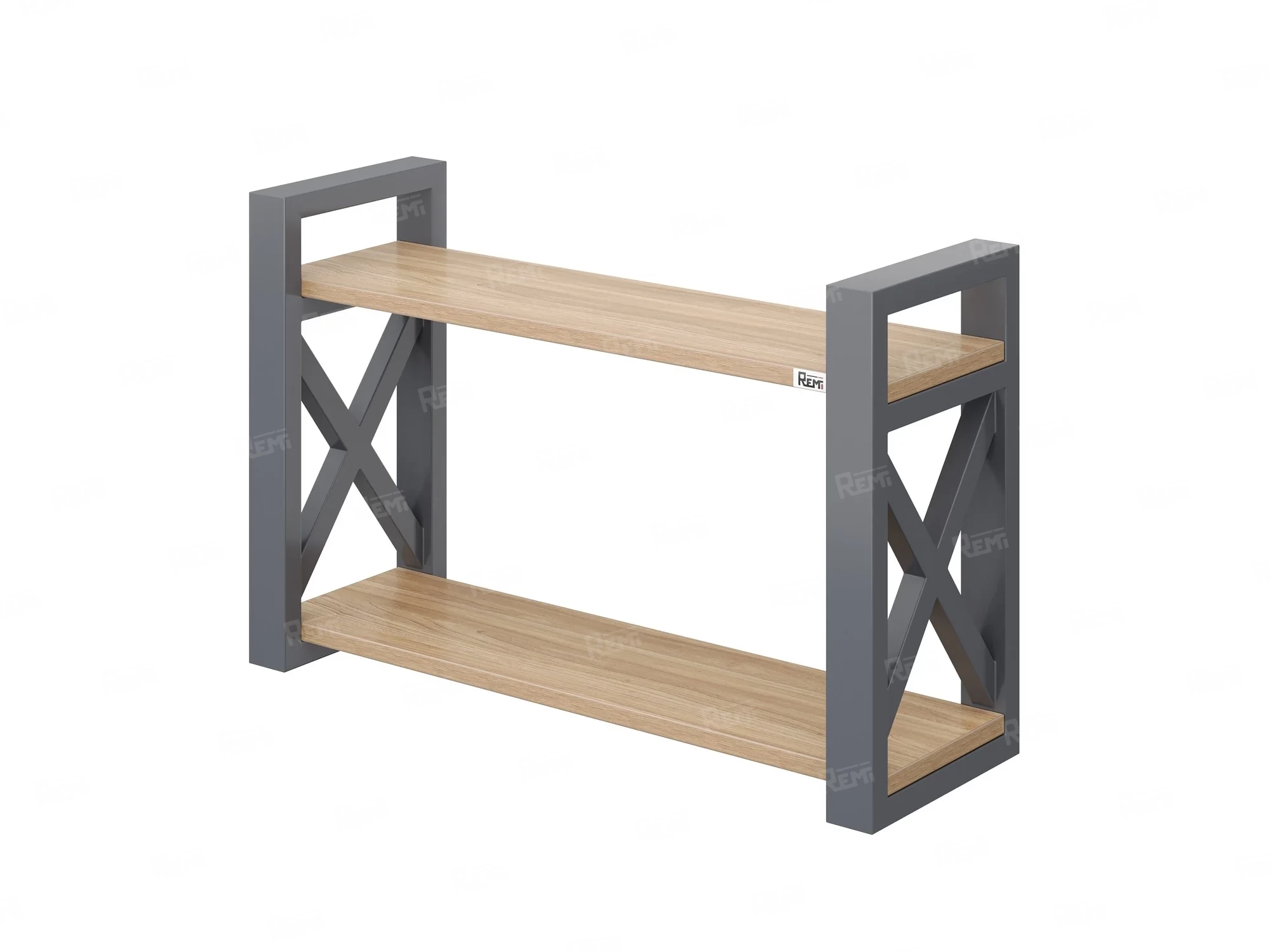 Полка настенная 900x200x500 RM196-90x20 Вяз Швейцарский светлый/Серый