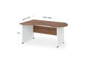 BRL RB004-180х120L Стол асимметричный левый 1800х1200х740 Орех Вармия/Белый
