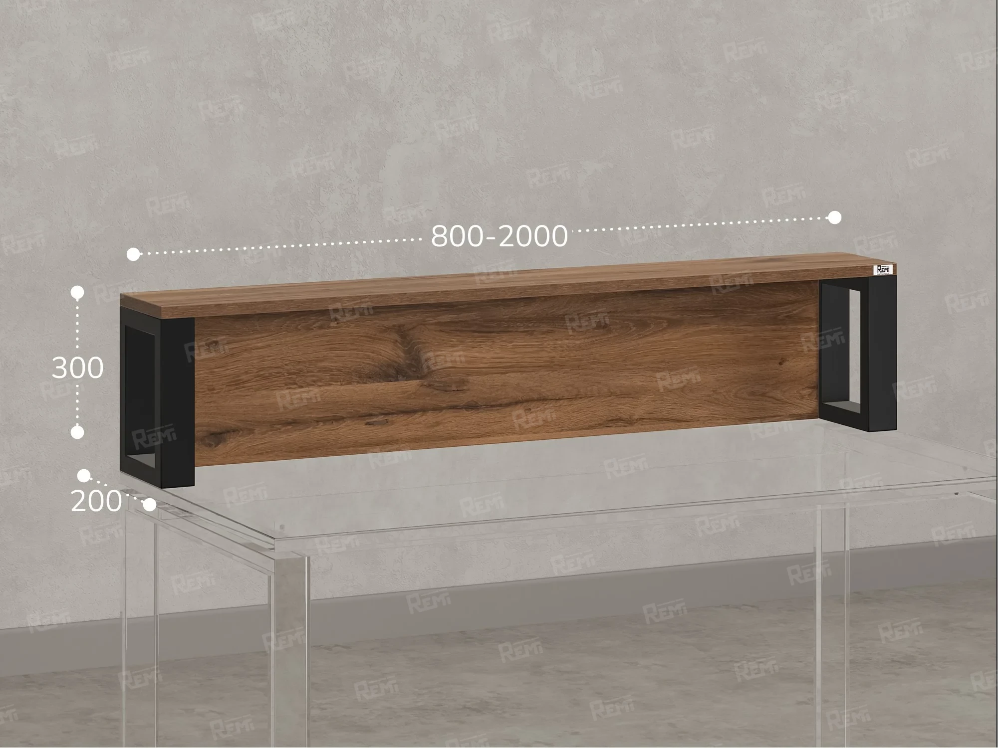 Надстройка для стола 1600x200x300 RM208-160x40 Юстус/Черный