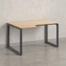 Стол угловой, О-опора, левый 1800x900/1200x750, RM055-18x9-12 Вяз Швейцарский светлый/Серый