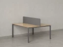 Бенч-система, 2 рабочих места, с одним тканевым экраном 1600x1600x750 RM165-1-16x16 Вяз Швейцарский светлый/Серый