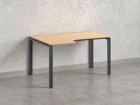 Стол угловой, П-опора, левый 1600x900/1200x750, RM053-16x9-12 Вяз Швейцарский светлый/Серый