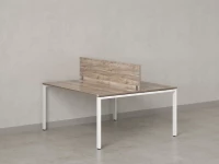 Бенч-система, 2 рабочих места, с одним экраном ЛДСП 1600x1200x750 RM165-2-16x12 Дуб Маувелла/Белый