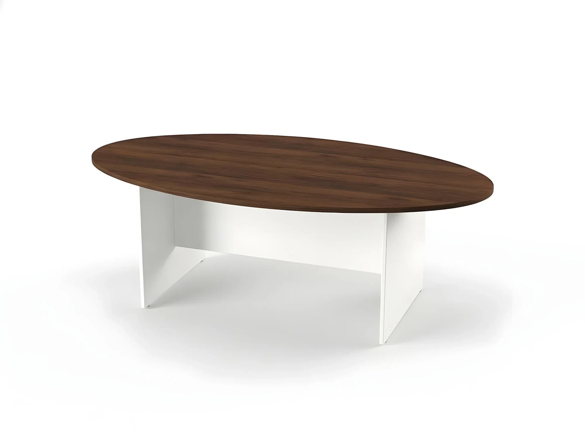 BRL RB007-220х120 Конференц-стол овальный 2200х1200х740 Орех Вармия/Белый