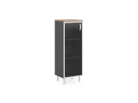 BRL RB050-45х43L Стеллаж закрытый витрина стекло в раме левый 450х430х1290 Шорвуд/Черный