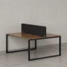 Бенч-система, 2 рабочих места, с одним тканевым экраном 1800x1200x750 RM169-1-18x12 Дуб Юстус/Черный