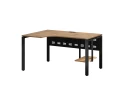 Стол угловой, экран металл, П-опора, левый 1600x700/900x750, RM059-16x7-9 Дуб Юстус/Черный