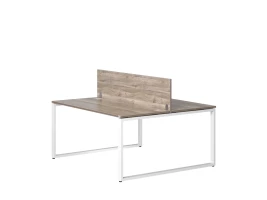 Бенч-система, 2 рабочих места, с одним экраном ЛДСП 1200x1400x750 RM169-2-12x14 Дуб Маувелла/Белый