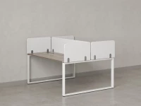 Бенч-система, 2 рабочих места, 5 тканевых экранов 1600x1200x750 RM169-3-16x12 Дуб Маувелла/Белый