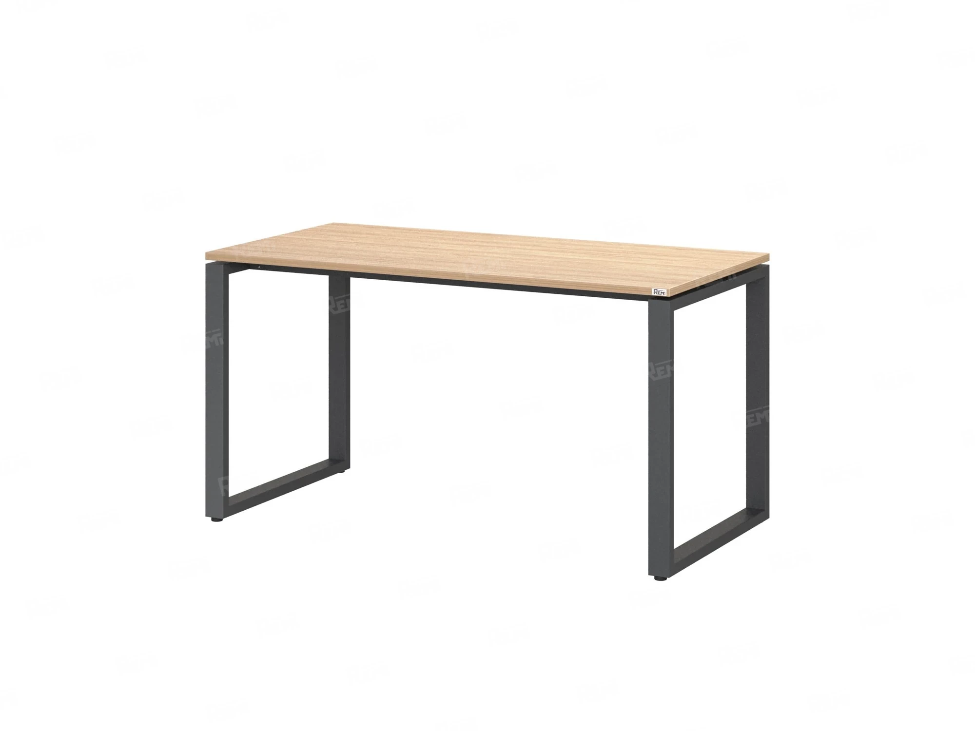 Стол прямой на O-образных опорах 2000x600x750 RM002-20x6 Вяз Швейцарский светлый/Серый