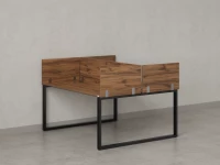 Бенч-система, 2 рабочих места, 5 ЛДСП экранов 1400x1400x750 RM169-4-14x14 Дуб Юстус/Черный