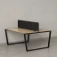Бенч-система, 2 рабочих места, с одним тканевым экраном 1400x1200x750 RM172-1-14x12 Вяз Швейцарский светлый/Черный