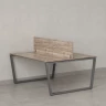 Бенч-система, 2 рабочих места, с одним экраном ЛДСП 1200x1400x750 RM172-2-12x14 Дуб Маувелла/Серый