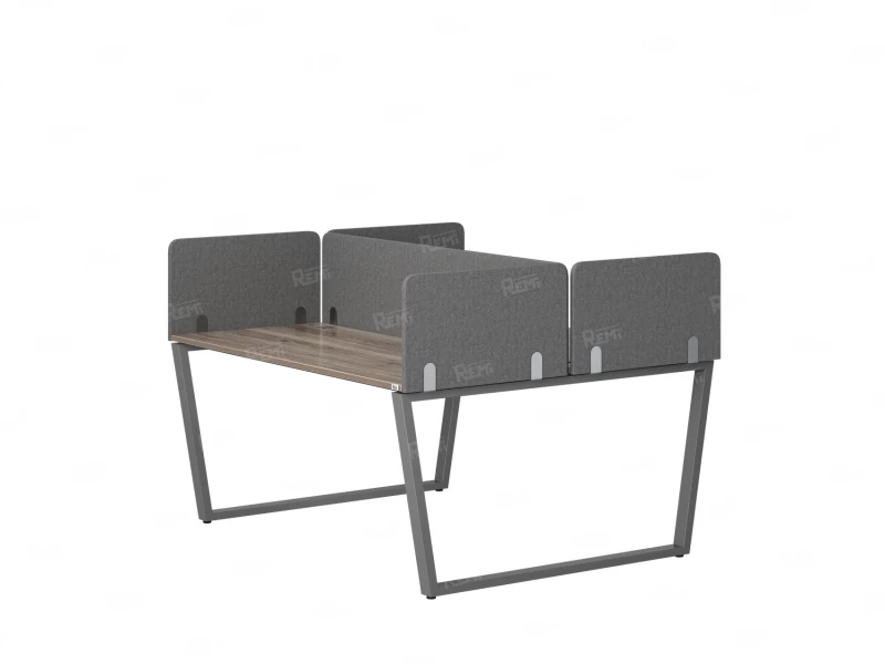 Бенч-система, 2 рабочих места, 5 тканевых экранов 1600x1200x750 RM172-3-16x12 Дуб Маувелла/Серый