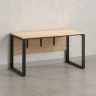 Стол прямой на О-образных опорах, экран ЛДСП 1800x600x750 RM006-18x6 Вяз Швейцарский светлый/Черный