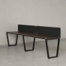 Бенч-система в 1 ряд, 2 рабочих места 2 тканевых экранов 2400x600x750 RM174-3-24x6 Дуб Апрельский шоколад/Черный