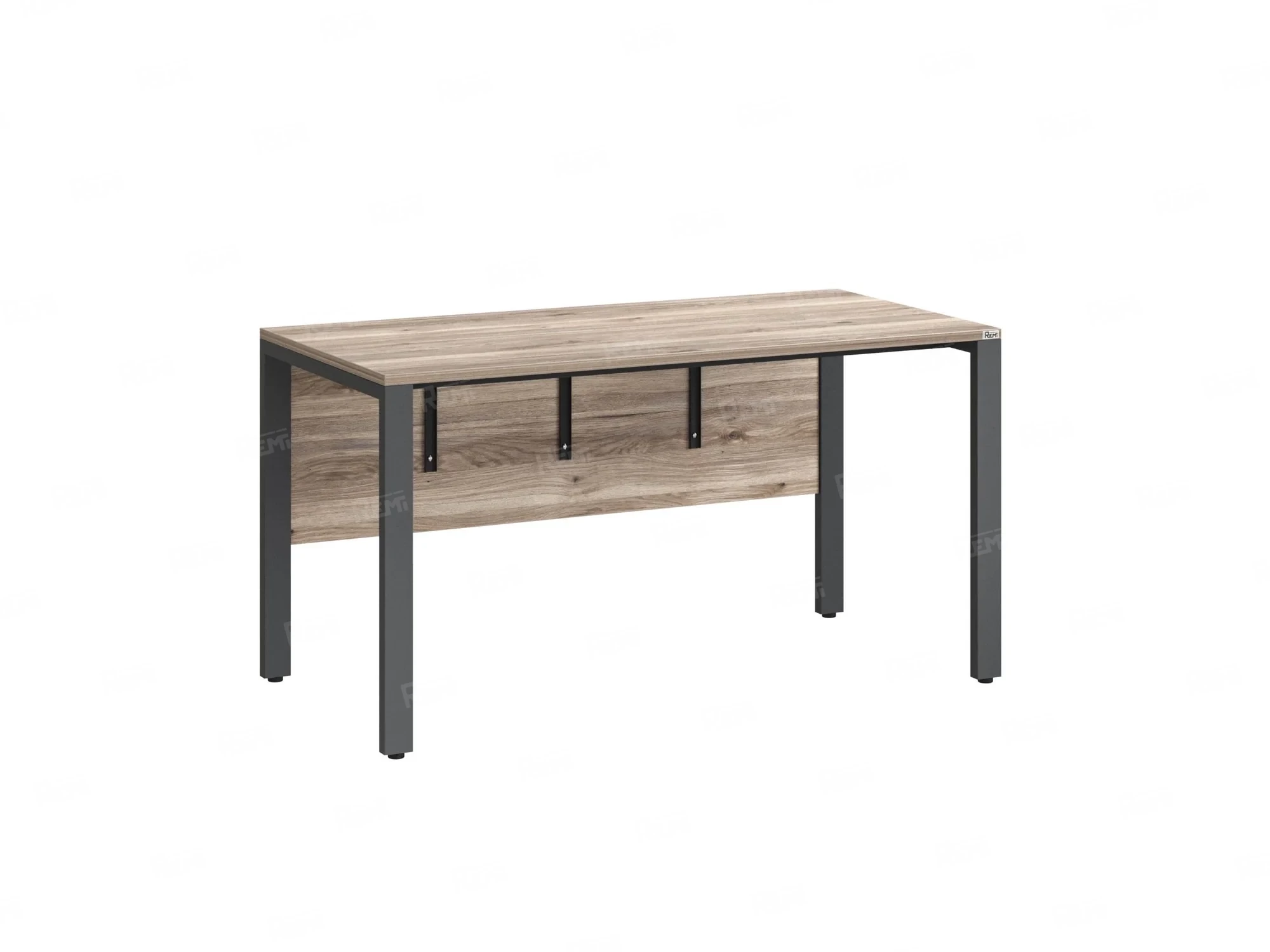 Стол прямой на П-образных опорах, экран ЛДСП 1200x600x750 RM005-12x6 Дуб Маувелла/Серый