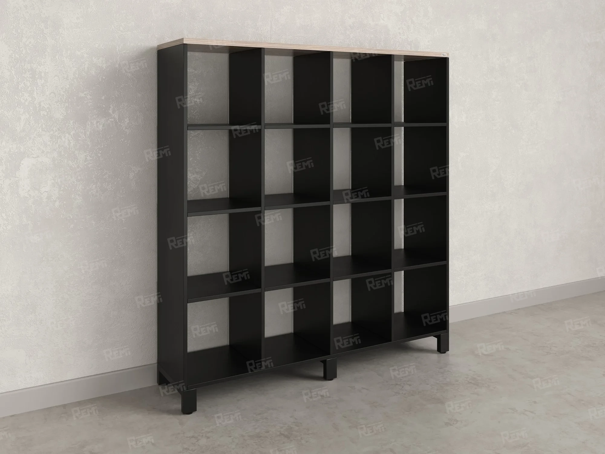 Стеллаж, 16 ячеек 1500х370х1620 RM140-15x37 Дуб Маувелла/Черный