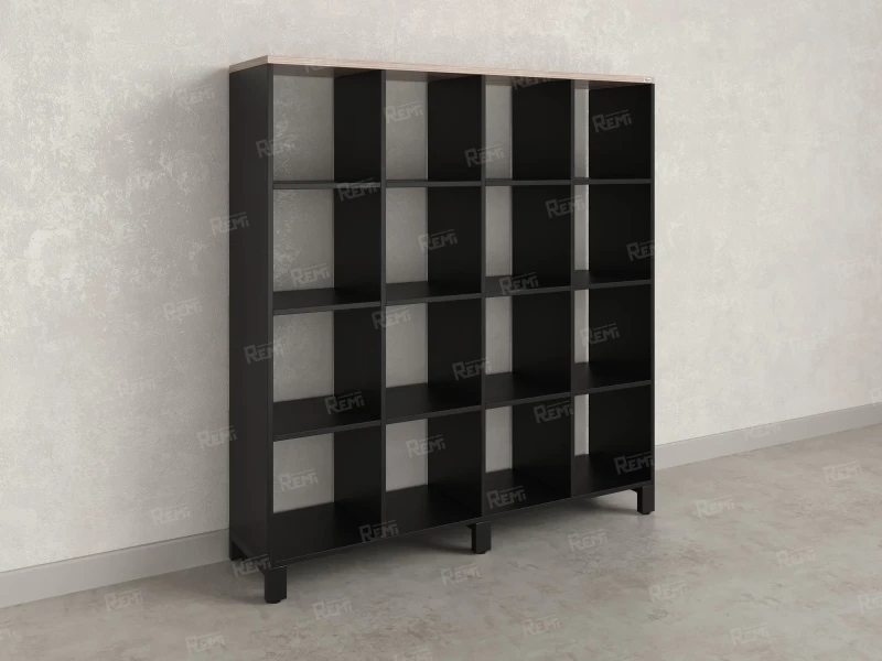 Стеллаж, 16 ячеек 1500х370х1620 RM140-15x37 Дуб Маувелла/Черный