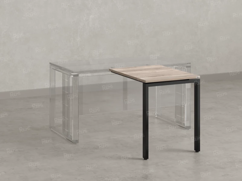 Брифинг прямой, с парящей столешнецей, на П-образном каркасе 1500x600x750 RM070-15x6 Дуб Маувелла/Черный