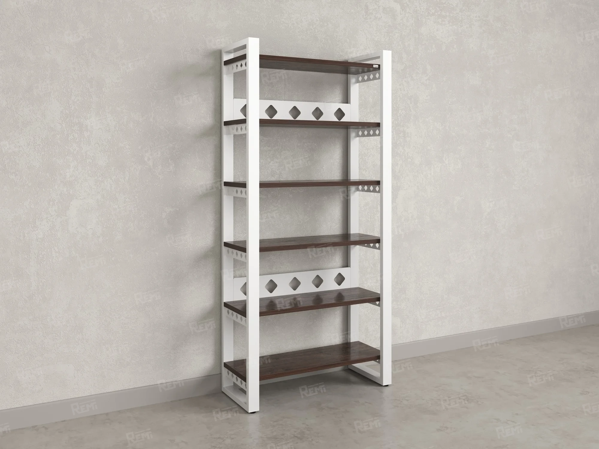 Стеллаж, 6 уровней 900x370x1920 RM132-90x37 Дуб Апрельский шоколад/Белый
