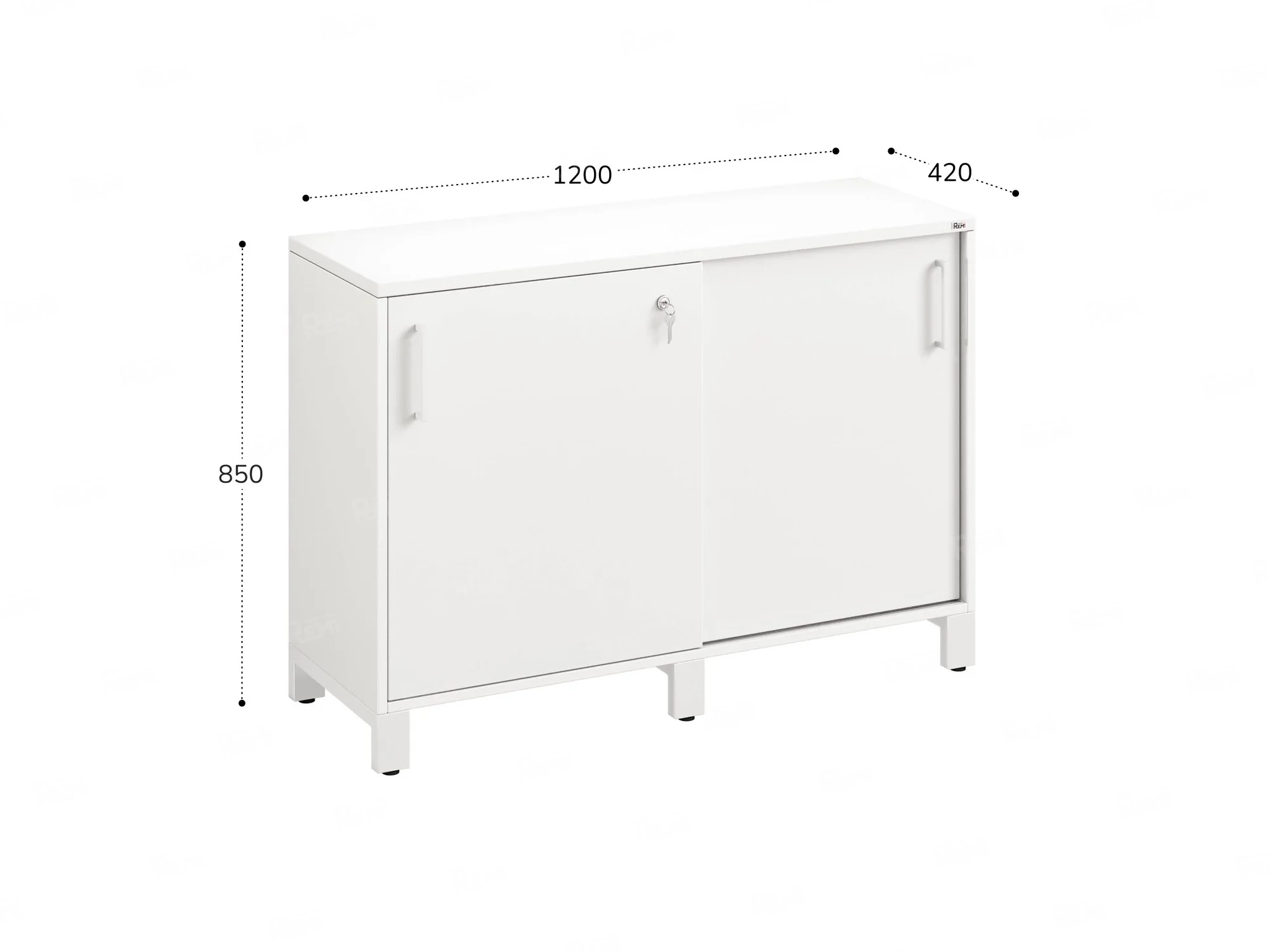 Низкий шкаф-купе 1200x420x850 RM124-120x42 Белый/Белый