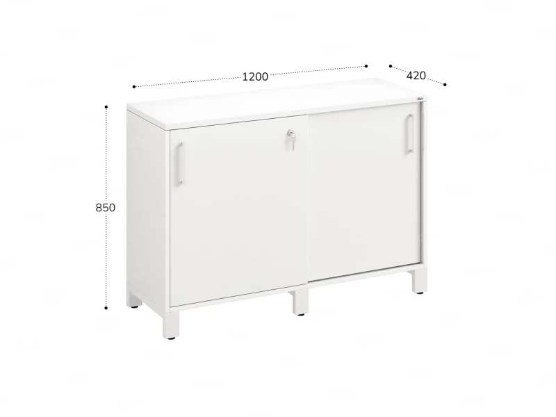 Низкий шкаф-купе 1200x420x850 RM124-120x42 Белый/Белый