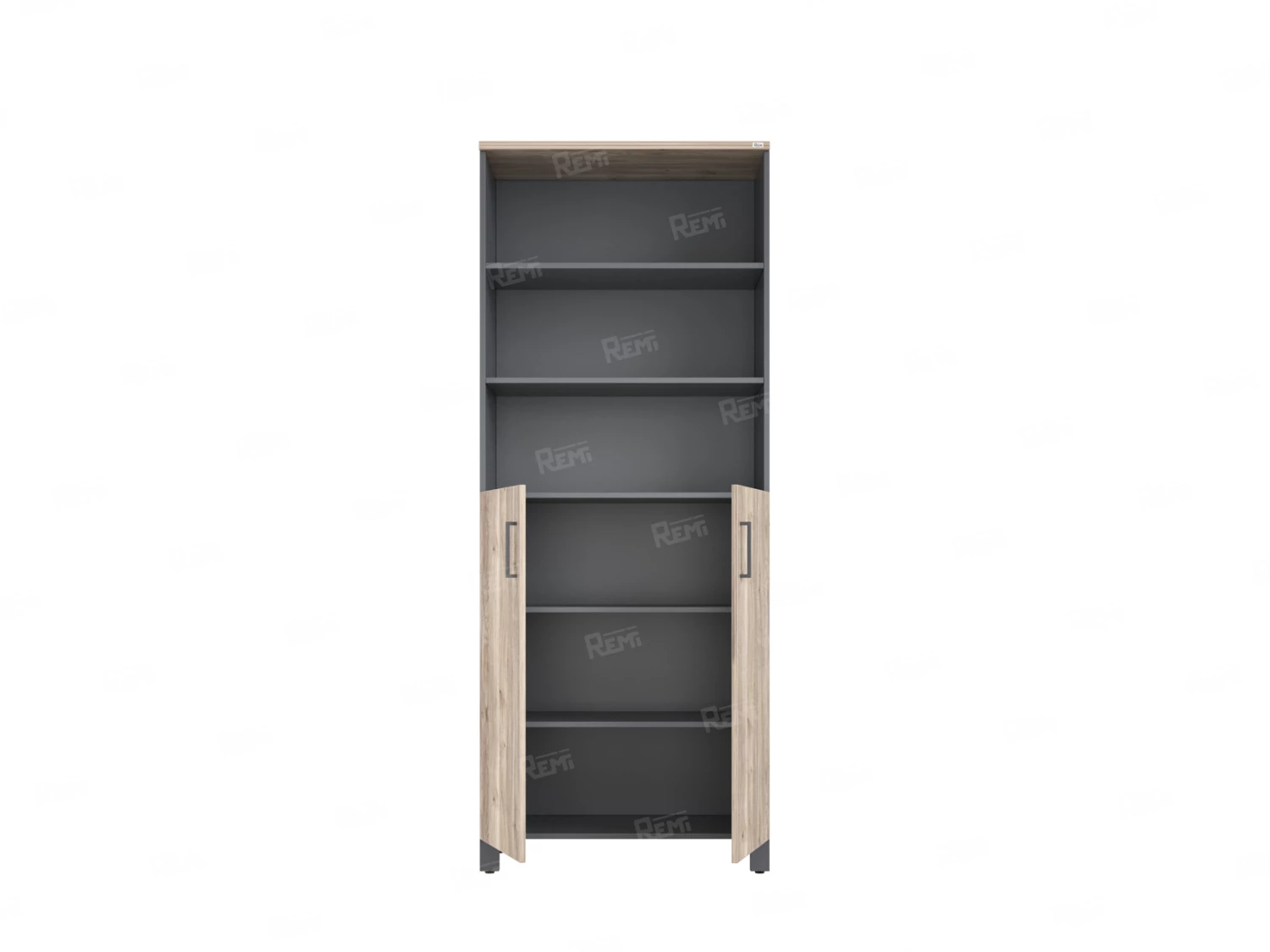 Шкаф комбинированный, 6 уровней 900x420x2200 RM154-90x41 Дуб Маувелла/Серый