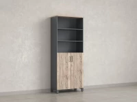 Шкаф комбинированный, 6 уровней 900x420x2200 RM154-90x41 Дуб Маувелла/Серый