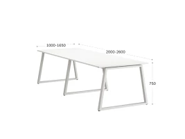 Cтол для переговоров, на A-обазном каркасе 2000x1000x750 RM083-200x100 Белый/Белый