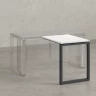 Брифинг прямой, с парящей столешнецей, на О-образном каркасе 1600x600x750 RM072-16x6 Белый/Серый