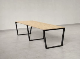 Cтол для переговоров, на V-обазном каркасе 2200x1450x750 RM082-220x145 Вяз Швейцарский светлый/Черный