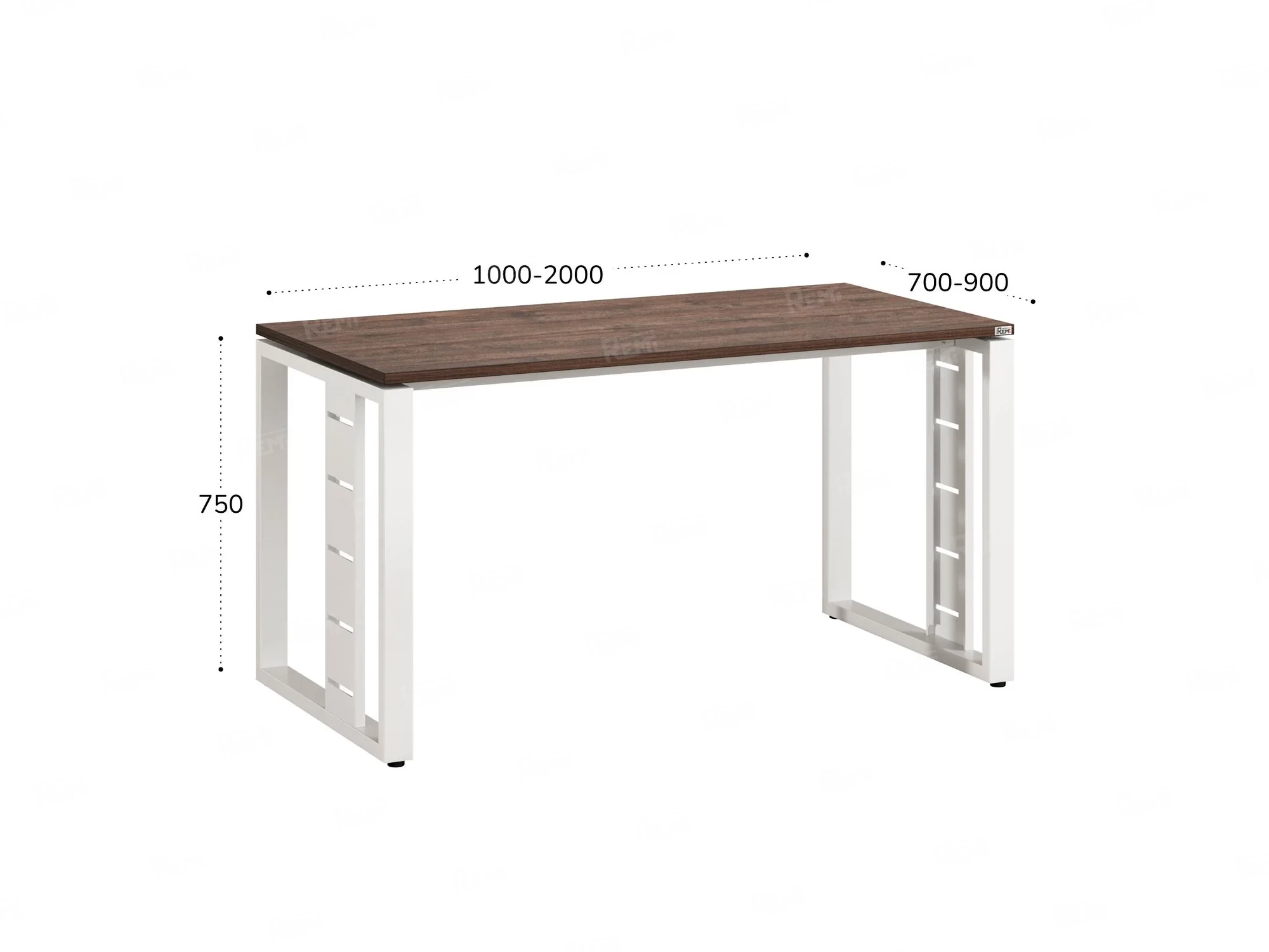 Стол прямой на О-образных опорах 1800x900x750 RM040-18x9 Дуб Апрельский шоколад/Белый
