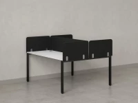 Бенч-система, 2 рабочих места, на П-образных опорах, 5 тканевых экрана 1000x1200x750 RM165-3-10x12 Белый/Черный