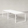 Cтол для переговоров, на О-обазном каркасе 2100x1400x750 RM081-210x140 Белый/Белый