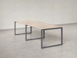 Cтол для переговоров, на О-обазном каркасе 2500x1200x750 RM081-250x120 Дуб Маувелла/Серый