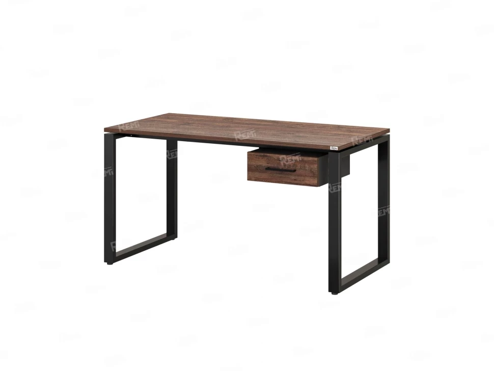 Стол прямой с подвесной тумбой, О-опора 1800x600x750 RM036-18x6 Дуб Апрельский шоколад/Черный